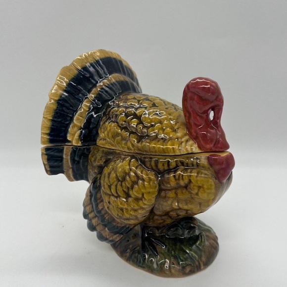 Vintage Napcoware Turkey Candle Holder Covered Dish Set Thanksgiving Table Decor - Picture 7 of 16